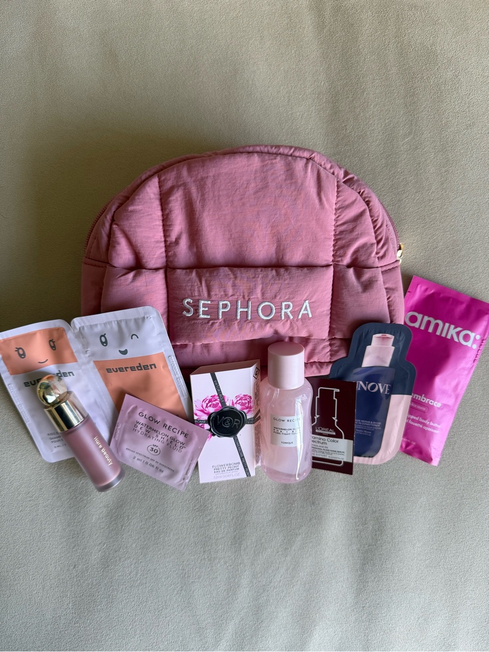 Beauty Bundle - Sephora Pink Cosmetic Pouch with Assorted Beauty Products